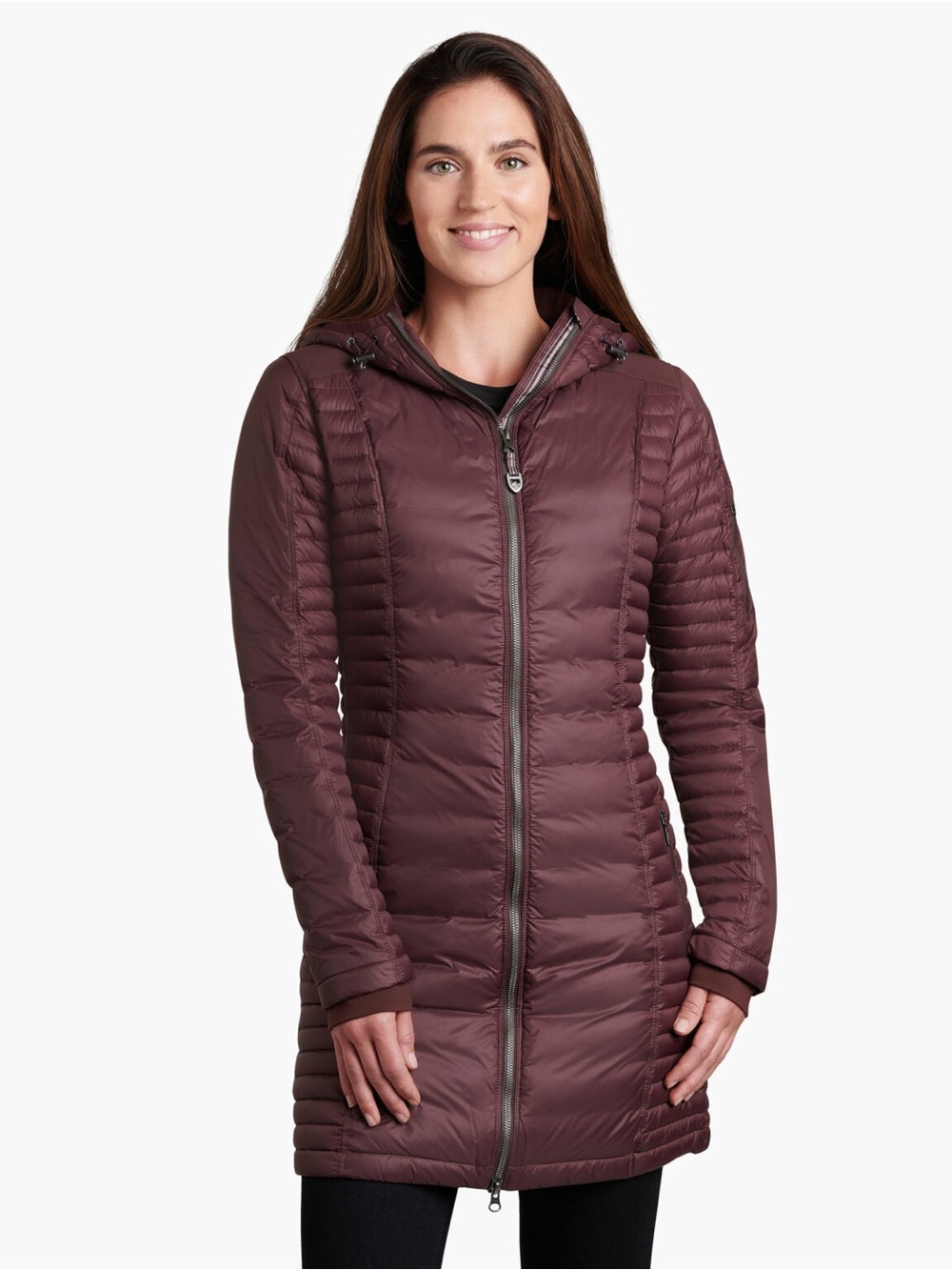 Kuhl Women’s Spyfire Parka Coat Jacket Full Zip Goose Down in Kalamata Red L